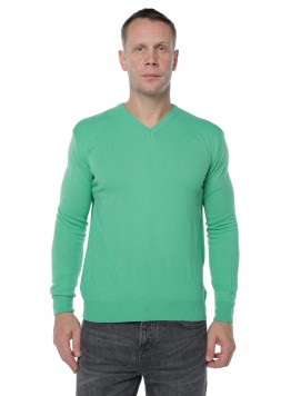 Pulover barbatesc ,Cashmere, Giovane Ricco, in anchior, cu lana merinos si casmir, Verde Deschis